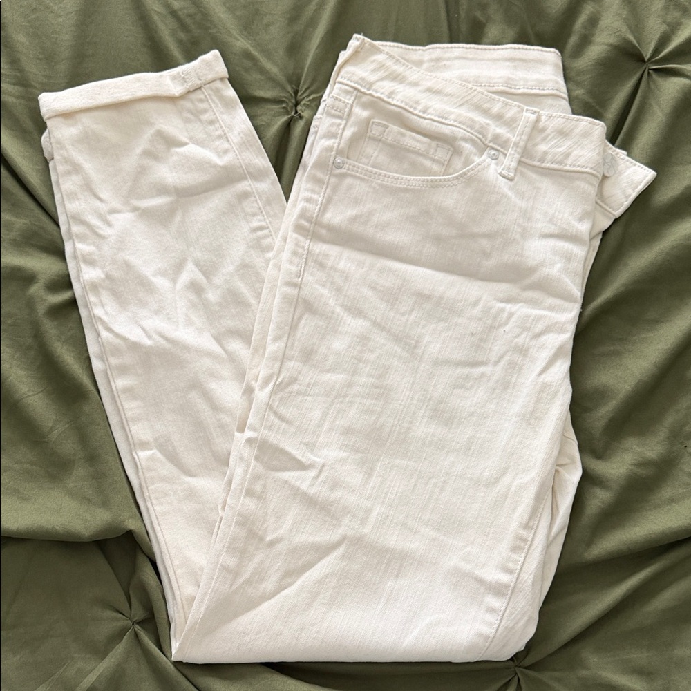 Jessica Simpson White Rolled Crop Jeans